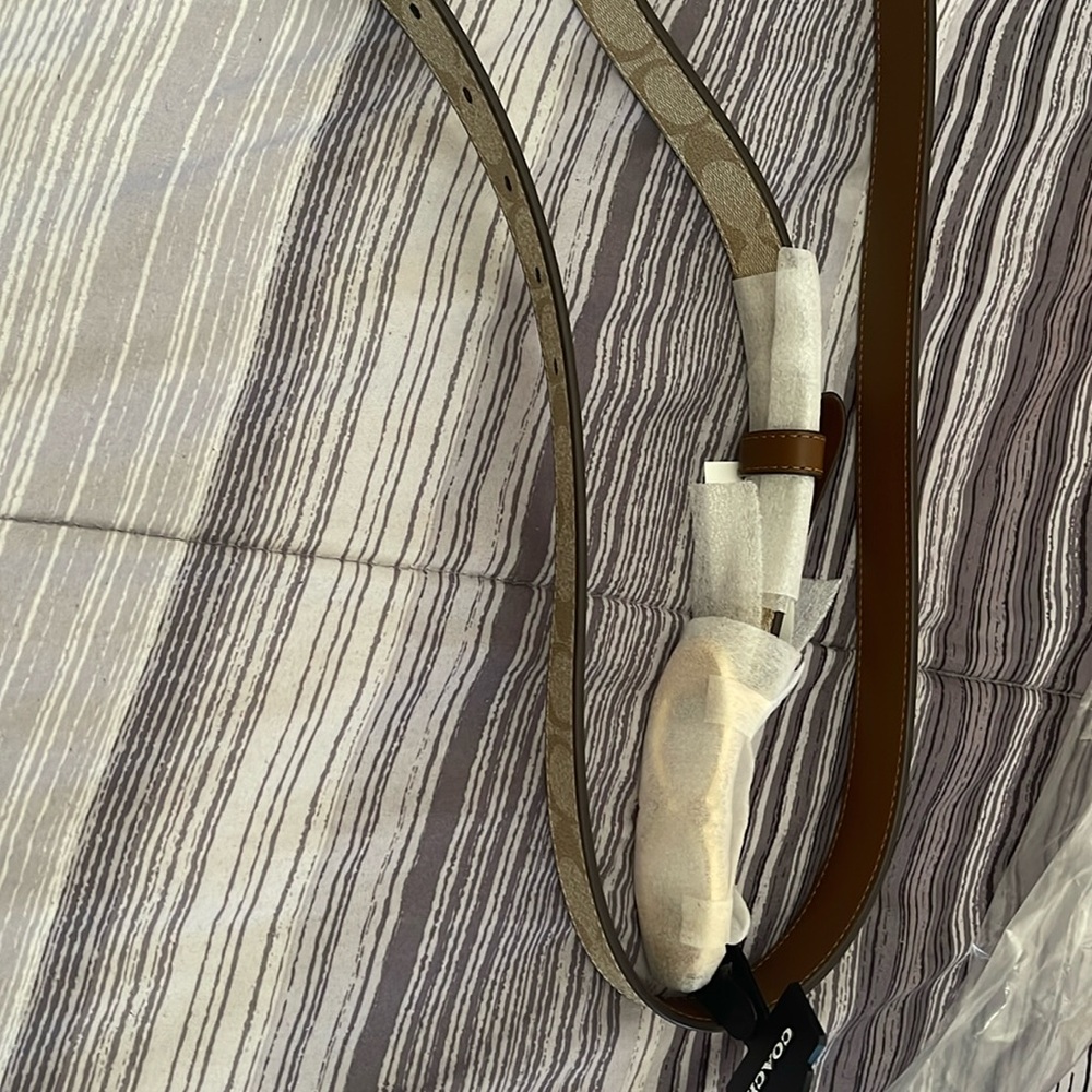 Signature Buckle Belt 25Mm Color Gold/Khaki Saddle Size Extra Large